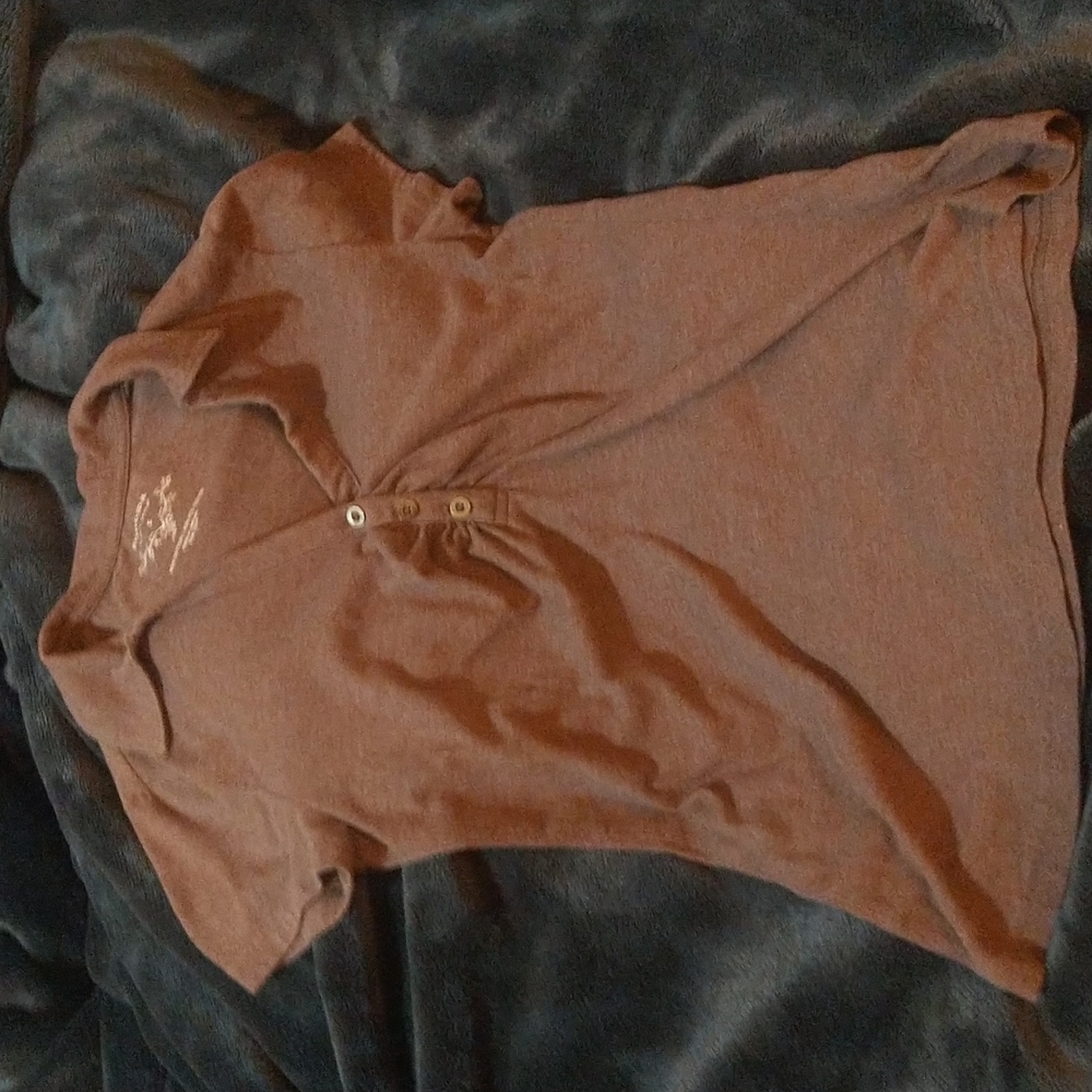 Woman's V Neck Blouse/Shirt  Sonoma Life +Style Brown Small